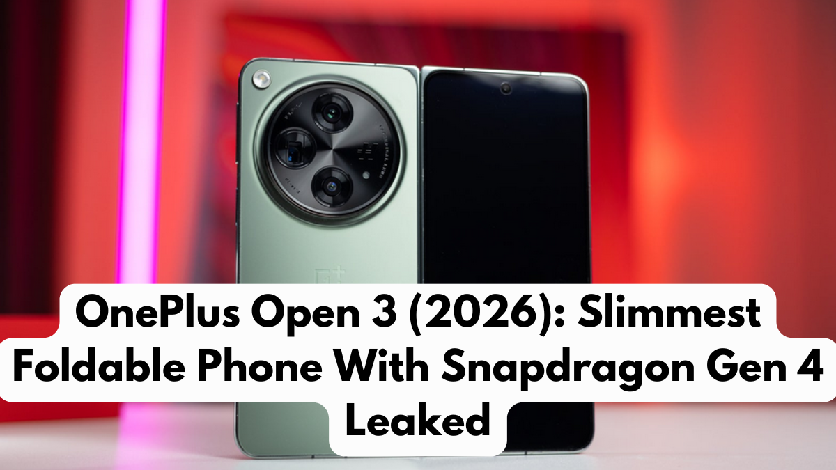OnePlus Open 3 (2026): Slimmest Foldable Phone With Snapdragon Gen 4 Leaked